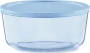 Pyrex Colors (7 Cup) Tinted Glass Large Round Food Storage Container, Snug Fit