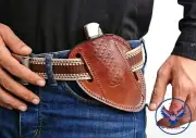 CUSTOM HAND MADE LEATHER SHEATH FOR FOLDING POCKET KNIFE - ZS 04