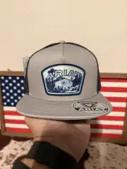 Ariat Mens Ariat Buffalo Logo Patch Adjustable Snapback Cap Hat