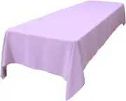 Polyester Poplin Washable Rectangular Tablecloth, Stain and Wrinkle Resistant Ta