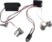 GOOHOCHY 2 Eq Preamp Circuit Active Bass Preamp Preamplifier Bass Guitar Preamp Guitar Rack Bass Guitar Tuner Clip Tuner Electric Bass Guitar Bass Bass Tone Control Wiring Harness Black