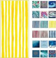 Luxton Striped Yellow Beach Towel, Quick Dry and Sand Free Large Beach Towel, Yellow Lightweight Pool Towel Swimming, Outdoor Camping Towel (Large 160x80cm)