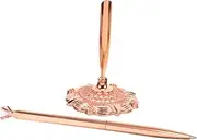 COOPHYA Business Signature Pen with Stand Sparkly Decorative Ballpoint for Bank and Hotel Counters Effortless Writing Experience Elegant Office Decor Multi Function Engagement