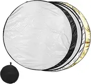 SHINEOFI Professional Photo Softbox Reflector 110cm Portable Reflective Board 5-in-1 Kit for Outdoors