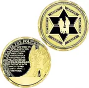 St. Michael Law Enforcement Challenge Coin Thin Blue Line Police Prayer Coin