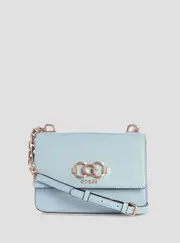 GUESS Women's Blue Salinge Flap Crossbody Bag