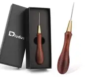DIUDUS Leather Wooden Handle Scratch Awl Wooden Handle Scratch Awl Tool Leath...