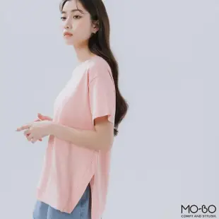 【MO-BO】MIT涼感側開衩圓領上衣