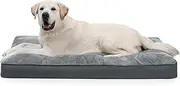 Dog Crate Bed Waterproof Deluxe Plush Dog Beds with Removable Washable Cover Anti-Slip Bottom Pet Sleeping Mattress for Large, Medium, Jumbo, Small Dogs, 41 x 27 inch, Gray