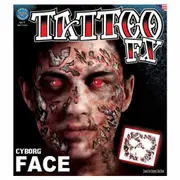 Cyborg Full Face Temporary Tattoo