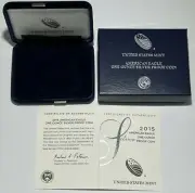 NO COIN 2015 W $1 PROOF SILVER AMERICAN EAGLE BOX & COA NO CAPSULE