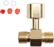 Xuegier CO2 Tank Adapter,Soda Cylinder Brass CO2 Cylinder Tank CGA320 Adapter Converter Tee Adapter T-Adapter 1 to 2 CGA320