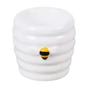 Charming Honeycomb Egg Cup Cute Beehive Shape, Hand-Painted Bee Dishwasher Safe