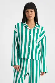 [Bonds] Bonds Women's Sleep Flannelette Shirt in College Stripe Size: 3XL 3XL College Stripe