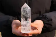1.27LB Natural Clear Quartz Obelisk Quartz Crystal Point Wand Tower Healing