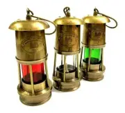 PACK OF 3 Brass Minor 6" Oil Lamp Antique Nautical Lantern Maritime Boat Light
