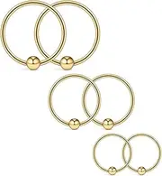 [Ruifan] 18G 8mm 10mm 12mm Nose Hoop Lip Eyebrow Tongue Helix Tragus Cartilage Septum Piercing Ring 6PCS