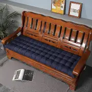 Four Seasons General Thickened Long Solid Wood Sofa Cushion navy blue 53*160cm