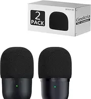 Geekria for Creators Foam Windscreen Compatible with Razer Seiren Mini, Seiren V3 Mini Microphone Antipop Foam Cover, Mic Wind Cover, Sponge Foam Filter (Black / 2 Pack)