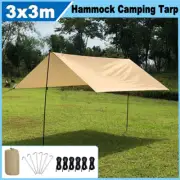 3m Waterproof Hammock Rain Fly Cover Tent Tarp Camping Shelter Sunshade Portable