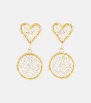 [Jade Trau] Jade Trau Margot Heart 18kt gold drop earrings with diamonds One Size gold