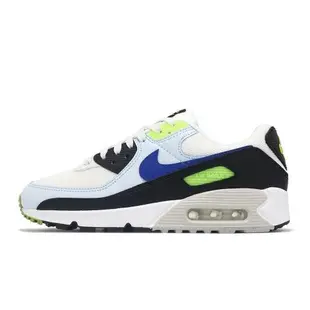 Nike 休閒鞋 Wmns Air Max 90 女鞋 藍 螢光綠 氣墊 復古 經典 DH8010-102