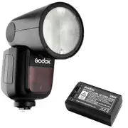 Godox V1 TTL Li-Ion Round Head Flash + VB26 Battery for Canon