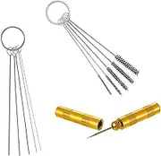 Airbrush Cleaning Kit 3 Set Spray Repair Tool with Stainless Steel Needle and Brush Set Airbrush Painting Cleaning Tools Kit (5 pc Cleaning Needles 5 pc Cleaning Brushes 1 Wash Needle)