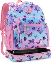 Kasqo Kids Backpack, 2-in-1 Schoolbag Lunch Bag Set Insulated Lunch Backpack for Toddler Boys Girls Bookbag for Preschool Elementary Kindergarten