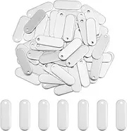 60Pcs Engraving Blanks Rectangle Charms 24mm 304 Stainless Steel Blank Base Pendants Dog Cat Decoration Charms Metal Id Tags Charms Keychain Making Charms for Craft Tags, Stainless Steel,