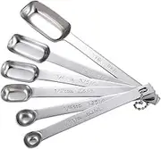 Ciieeo Serving Utensils Set 6pcs Kitchen Measuring Sets Square Spoons Stainless Steel Jars SPO
