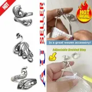 Ring Knitting Loop Crochet Tool Finger WFTr Thimble Yarn Adjustable Sewing ZV
