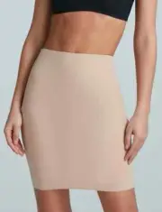 Commando Half Slip with Control Short Womens Beige Stretch Elastic Waist ERK1732