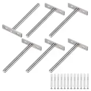 6-Pack Floating Shelf Brackets, 5 Inch Blind Shelf Supports [Nickel]