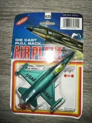 Tak-A-Toy Die Cast Pull Back Airplane 1988 Vintage
