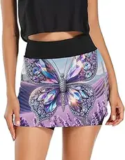 [RPLIFE] Farm Themed with Many Animals Womes Mini Skirt, Womens Skorts, Womens Skorts for Summer with Pockets Tummy Control