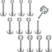 [PunkTracker] 16g/18g/20g Threadless Lip Rings Tragus Earrings Surgical Steel Helix Conch Cartilage Earrings Monroe Piercing Jewelry for Women Men Labret Studs