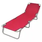 Foldable Sun Lounger Portable Outdoor Chair Adjustable Backrest Garden Sunbed