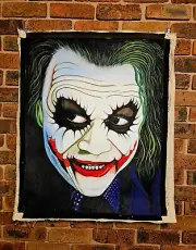 Hand Painted Original The Joker Art Oil paint Canvas Batman Marvel 95x81cm NEW