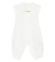 [Balmain Kids] Balmain Kids Baby logo cotton playsuit M 3 white