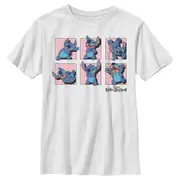 Stitch Poses in Pink Panels T-Shirt