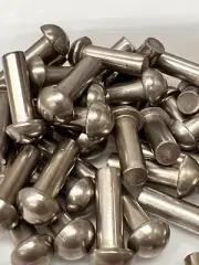 (25) 1/4 X 3/4 Round Head Solid Rivet Stainless Steel .25 X .75 1/4X3/4"