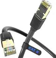 DiamondTiger Cat 8 Ethernet Cable, High Speed Braided 40Gbps 2000Mhz Network Cord Cat8 RJ45 Shielded Indoor Heavy Duty LAN Cables Compatible for Gaming PC PS5 Xbox Modem Router(15FT)
