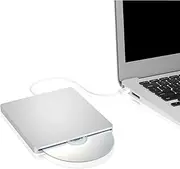 VikTck USB External DVD CD Drive Burner Superdrive DVD-R Player for All System 98SE ME 2000 XP Vista Win7 for Apple Mac Macbook Pro/ Air iMac (Silver)