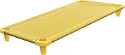 Acrimet Premium Stackable Nap Cot (Stainless Steel Tubes) (Yellow Cot - Orange Feet) (1 Unit)