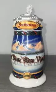 Budweiser 2000 Bud Holiday Stein Chistmas Beer Mug Series Tradition CS416SE