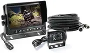 Elinz Caravan Reversing Rearview CCD Camera Monitor 5" System Kit 12V 24V with Mic, 4PIN, 600 TVL, 2 AV Inputs, Distance Gridline, IR LED Night Vision, 90 Deg View, 2 Yr Warranty
