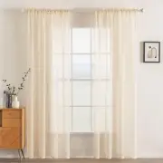 MIULEE 2 Solid Color Sheer Window Curtains Elegant Window Panels- 54" X 102"