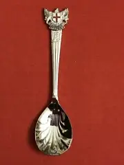COLLECTIBLE DOMINE DIRIGE NOS LONDON ENGLAND CLOISONNÉ COAT of ARMS SPOON; NEW