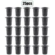 25 Pcs Garden Net Cup Pots Heavy Duty Mesh Pot Bucket Basket Hydroponics Black